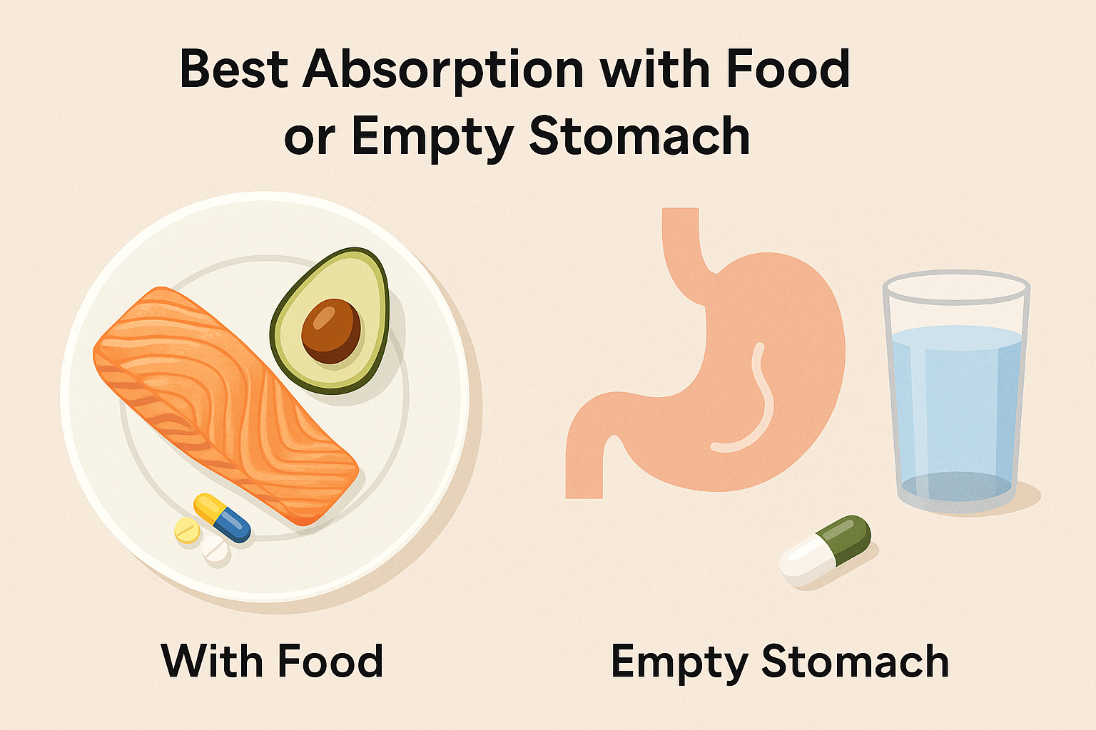 Best absorption with food or empty stomach