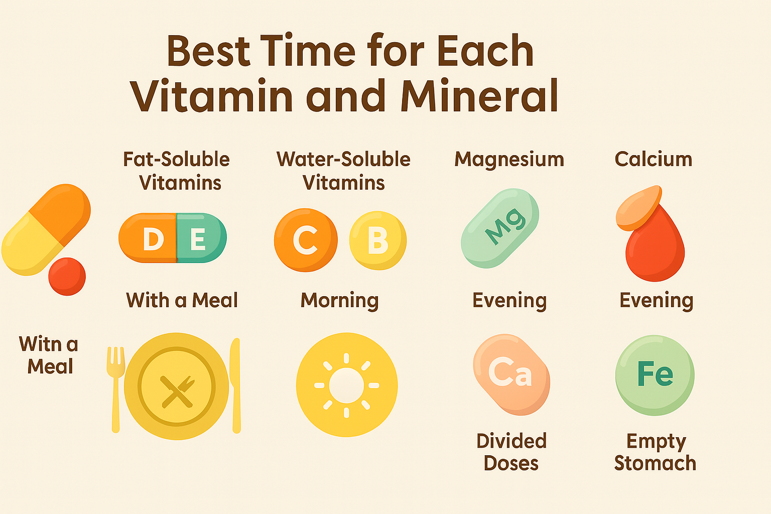Infographic: Best Time for Each Vitamin and Mineral